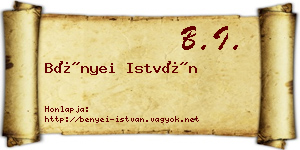 Bényei István névjegykártya